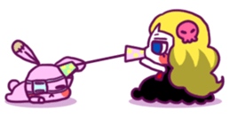 A girl and rabbit with a patched eye sticker #1932073