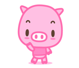 small pink pig sticker #1932557