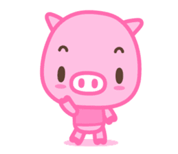 small pink pig sticker #1932557
