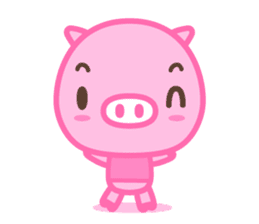 small pink pig sticker #1932558