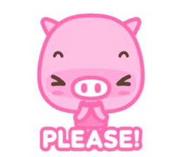small pink pig sticker #1932560