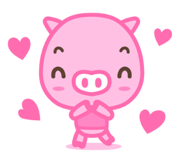 small pink pig sticker #1932565