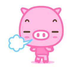 small pink pig sticker #1932579