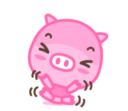 small pink pig sticker #1932590
