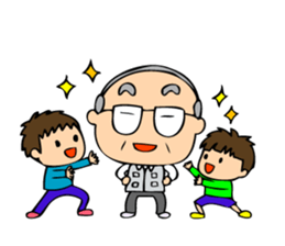 Interesting grandpa & easygoing grandma sticker #1933296