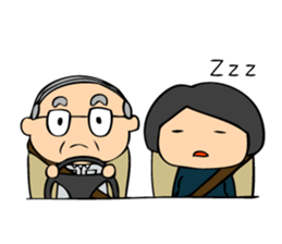 Interesting grandpa & easygoing grandma sticker #1933315