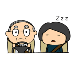 Interesting grandpa & easygoing grandma sticker #1933315