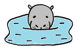 hippopotamus Sticker sticker #1938339