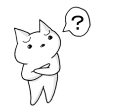 white cat at everybody sticker #1939890