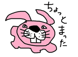 deep pink rabbit sticker #1941484