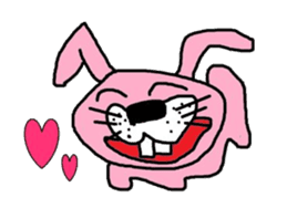 deep pink rabbit sticker #1941487