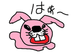 deep pink rabbit sticker #1941488