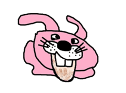 deep pink rabbit sticker #1941512