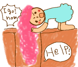 cotton candy girl sticker #1943271