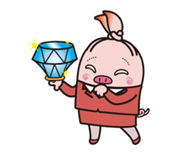 Office worker BOO of a pretty pig sticker #1943397