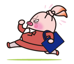 Office worker BOO of a pretty pig sticker #1943398