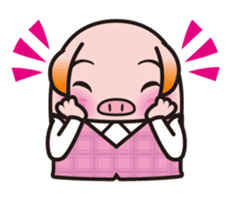 Office worker BOO of a pretty pig sticker #1943400