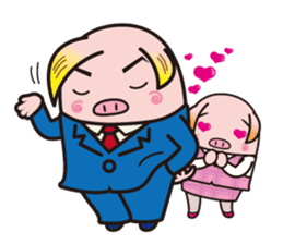 Office worker BOO of a pretty pig sticker #1943403