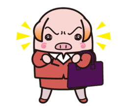 Office worker BOO of a pretty pig sticker #1943404