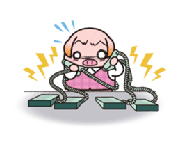 Office worker BOO of a pretty pig sticker #1943405