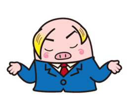 Office worker BOO of a pretty pig sticker #1943410