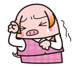 Office worker BOO of a pretty pig sticker #1943411