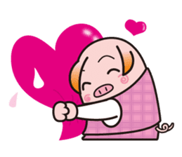 Office worker BOO of a pretty pig sticker #1943414