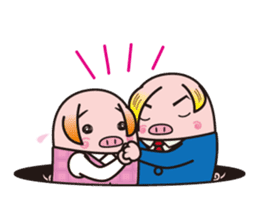 Office worker BOO of a pretty pig sticker #1943415