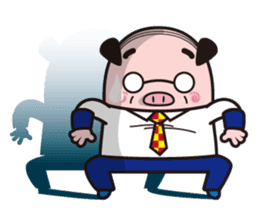 Office worker BOO of a pretty pig sticker #1943416