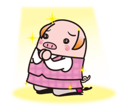 Office worker BOO of a pretty pig sticker #1943417