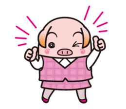 Office worker BOO of a pretty pig sticker #1943418