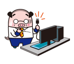 Office worker BOO of a pretty pig sticker #1943421