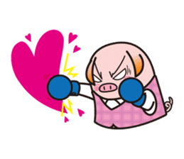 Office worker BOO of a pretty pig sticker #1943425