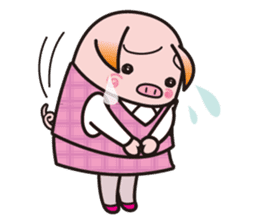 Office worker BOO of a pretty pig sticker #1943427