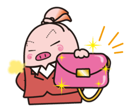 Office worker BOO of a pretty pig sticker #1943428