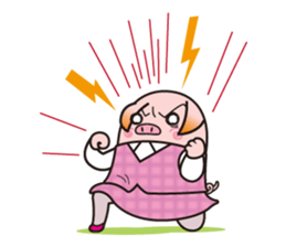 Office worker BOO of a pretty pig sticker #1943431