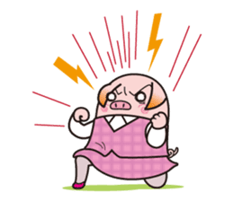 Office worker BOO of a pretty pig sticker #1943431