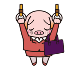 Office worker BOO of a pretty pig sticker #1943432