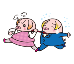 Office worker BOO of a pretty pig sticker #1943433