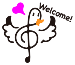 TREBLE CLEF BIRD sticker #1943677