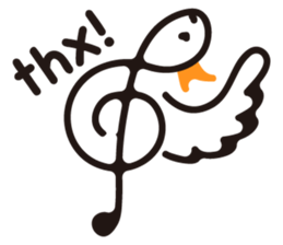 TREBLE CLEF BIRD sticker #1943678