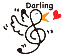 TREBLE CLEF BIRD sticker #1943679