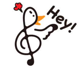 TREBLE CLEF BIRD sticker #1943684