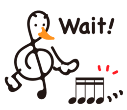 TREBLE CLEF BIRD sticker #1943685