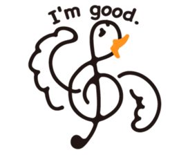 TREBLE CLEF BIRD sticker #1943687