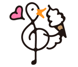 TREBLE CLEF BIRD sticker #1943691