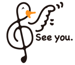 TREBLE CLEF BIRD sticker #1943696