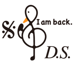 TREBLE CLEF BIRD sticker #1943699