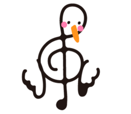 TREBLE CLEF BIRD sticker #1943703