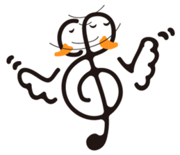 TREBLE CLEF BIRD sticker #1943709